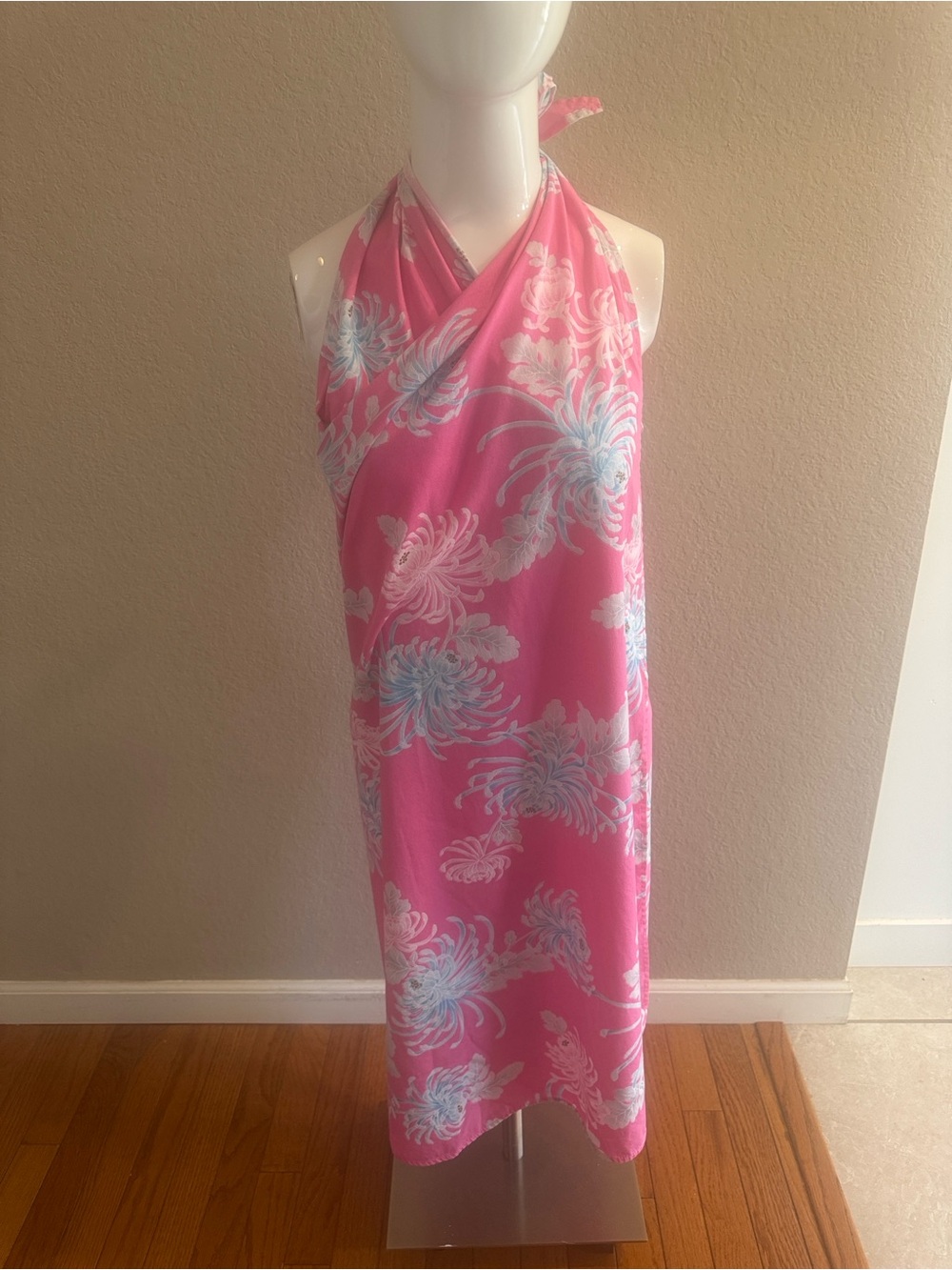 Pink Floral Halter Maxi Dress size one size fits all